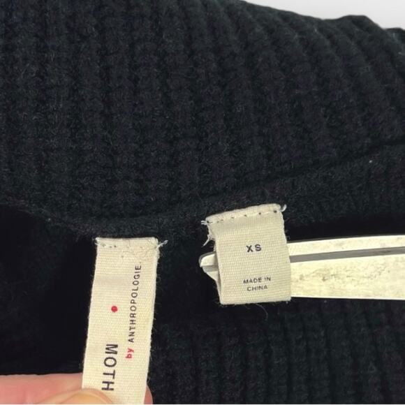 Moth Anthropologie Georgia Cowl Neck Tunic Sweater Black Size XS - Picture 3 of 6